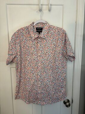 Bonobos Coral Pink Floral Short-Sleeve Button-Down Shirt